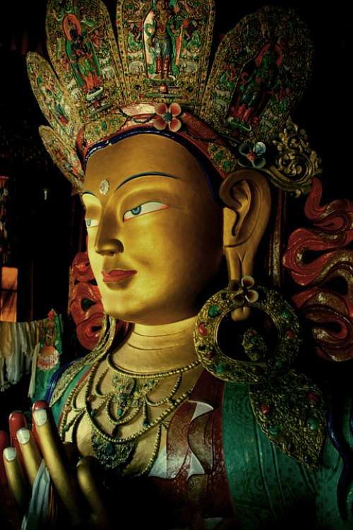 Ladakh Tibet India Statue Goddess Gold