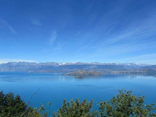 Lago General Carrera Lake Chile Mountains Blue