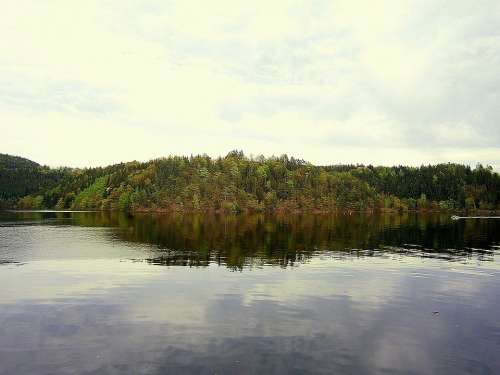 Lake Landscape Nature Trees Mirroring Reflection