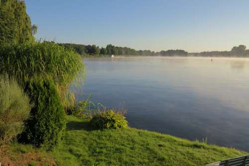 Lake Haze Landscape Nature Water