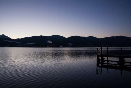 Lake Mountains Panorama Bank Sky Water Blue Rest