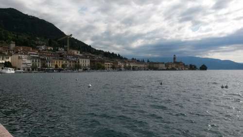 Lake Garda Italy Clouds Gray Sky Sky Holiday