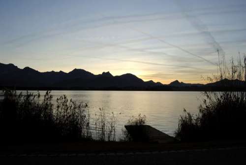 Lake Mountains Landscape Abendstimmung