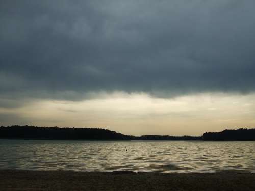 Lake Rainy Mood Abendstimmung Clouds