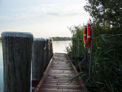 Lake Balaton Port Dusk Nature Water