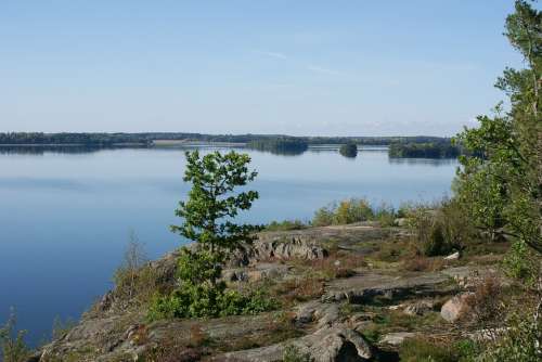 Lake Mälaren Views Water Mountain Height