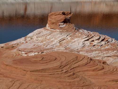 Lake Powell Arizona Usa Landscape Water Rock