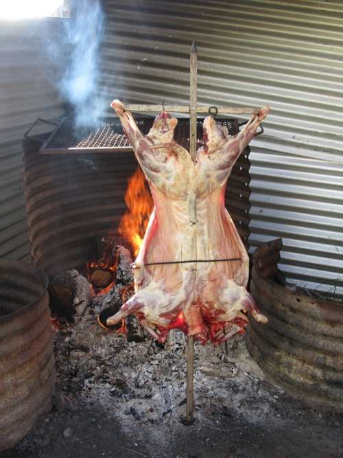 Lamb Barbecue Eat Meat Delicious Food Hearty