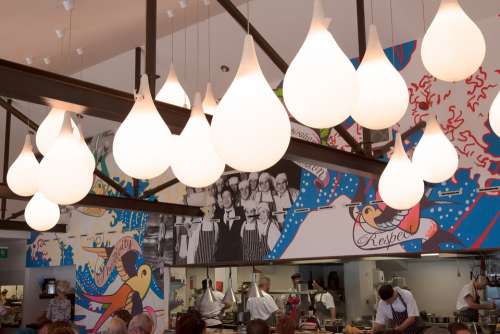 Lamps Interior Design Restaurant Kitchen Open