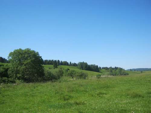 Landscape Meadow Hiking Sky Blue Wide