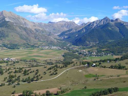 Landscape Nature Mountain Valley Village Alps