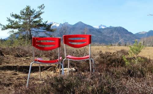 Landscape Chiemgau Mountains Seat Chair Chairs