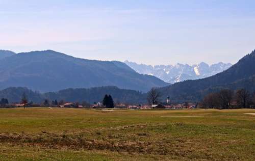 Landscape Chiemgau Mountains Village Grassau