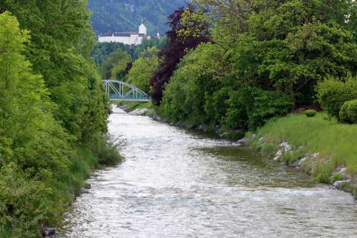 Landscape Chiemgau River Prien Castle Hohenaschau