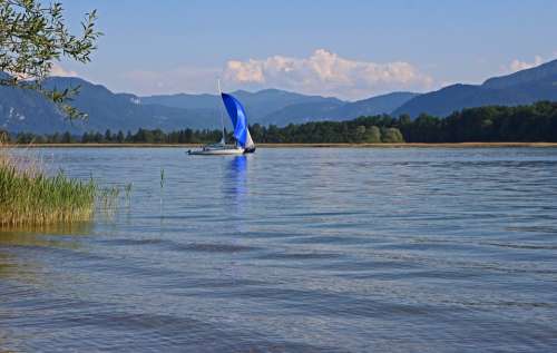 Landscape Chiemgau Chiemsee Lake Sailing Vessel
