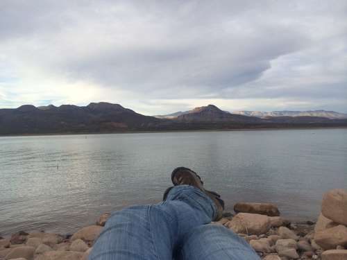 Landscape Relaxing Cloudy Mountain Lake