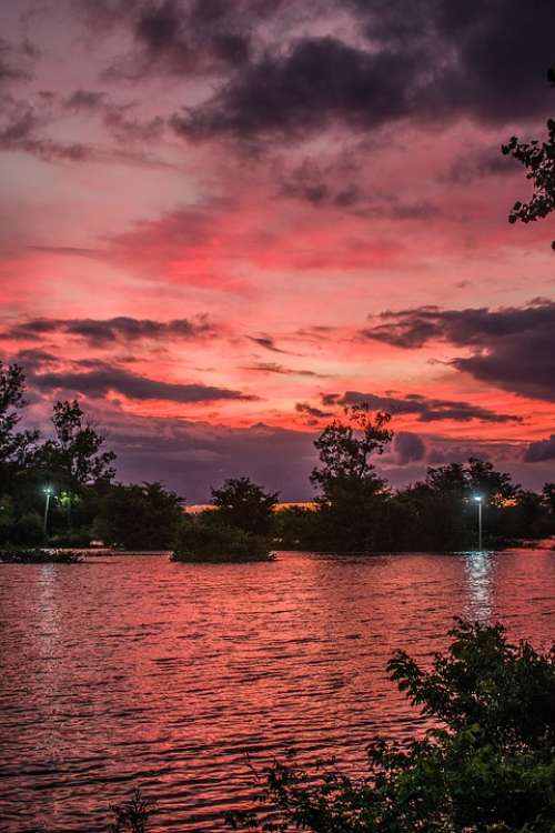 Landscape Sunset Clouds Sky Sun Nature Light