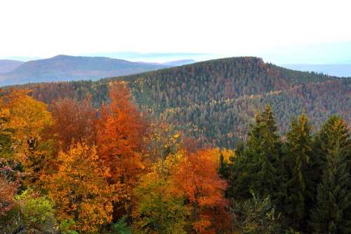 Landscape Mountains Autumn Fall Seasons Valley