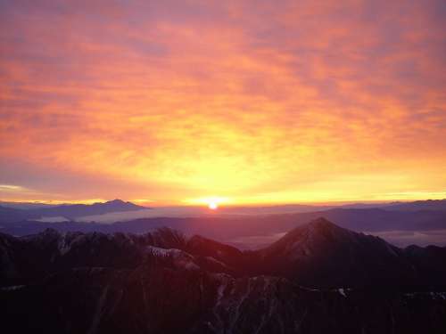 Landscape Sunrise Sunset Mountains Valley Ravine