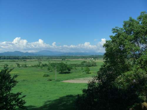 Landscape Vista Green Mountains Away From Rumania