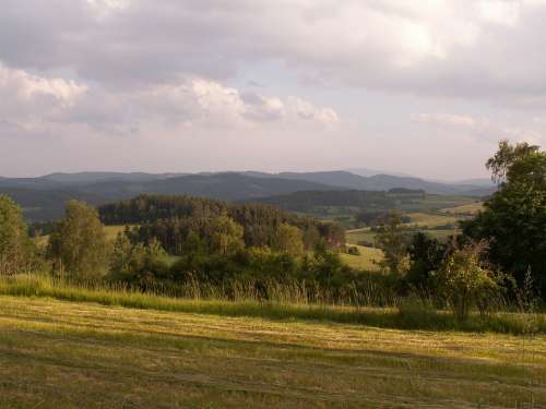 Landscape At Malenice Over Volyňkou South Bohemia
