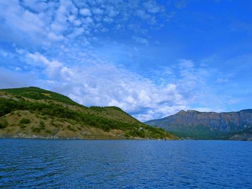 Landscapes Nature Lake Sky Mountain Water Blue