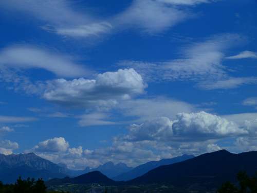 Landscapes Sky Clouds Mountain Blue Nature Alps