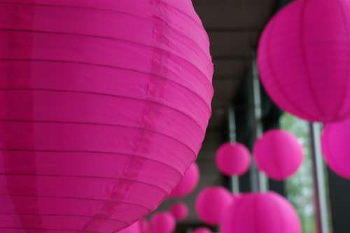 Lantern Chinese Pink Designs Circle Globes Design