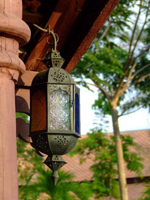 Lantern Thailand Ornamental Lamp Metal Ancient