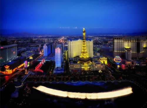Las Vegas Nevada City Cities Urban Night Evening