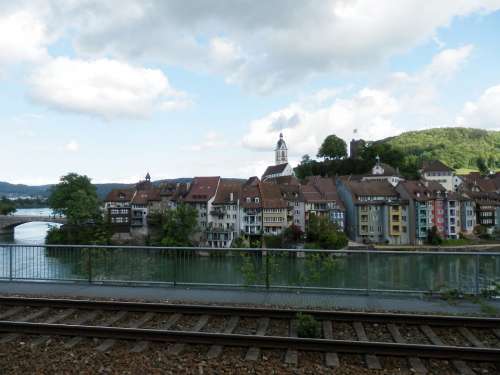 Laufenburg Rhine High Rhine Rheinbrücke Railway