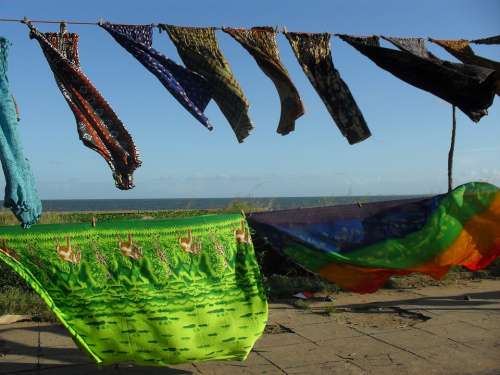 Laundry Cloth Windy Fabric Blowing Breeze Waving