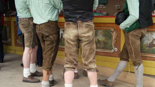 Leather Pants Men Costume Tradition Bavaria Calves