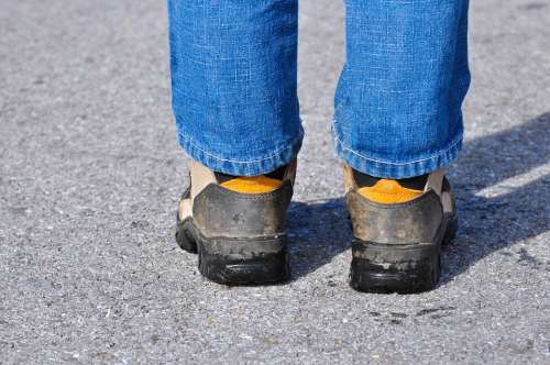 Legs Road Shoes Jeans Feet