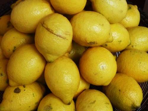 Lemons Citrus Fruits Fruit Vitamins Healthy Yellow