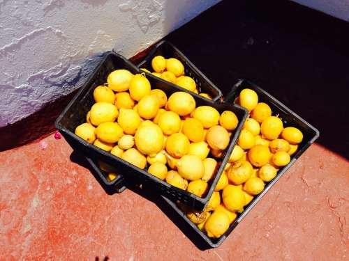 Lemons Fruit Market Sour Food Vitamins Healthy