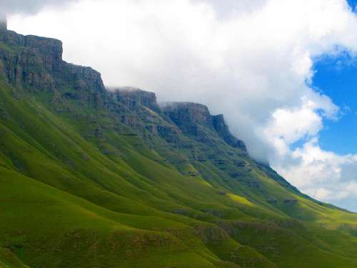 Lesotho Mountains Scenic Green South Africa