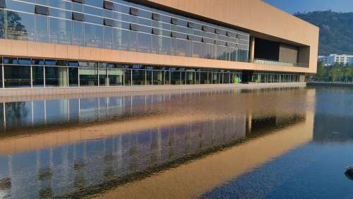 Library Shantou University Water Building Blue Sky
