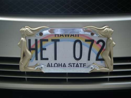 License Plate Hawaii Big Iland Aloha State