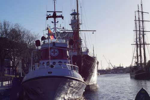 Lifeboat Distress Ship Port Emden North Sea