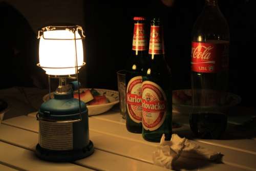 Light Beer Torch Gaslight Evening Camping