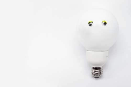 Light Bulb Energiesparlampe Bulbs Lamp Light Eyes