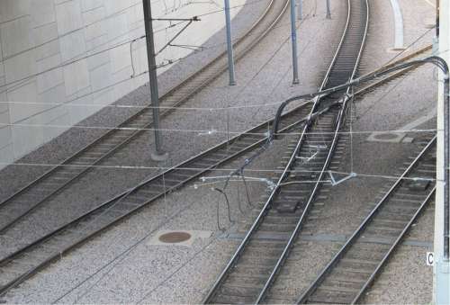 Light Rail Dallas Metro Tracks Intersection