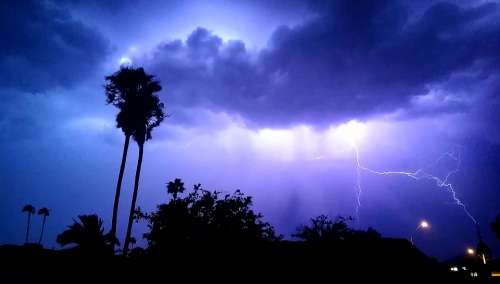 Lightening Storm Night Clouds Dark Thunder