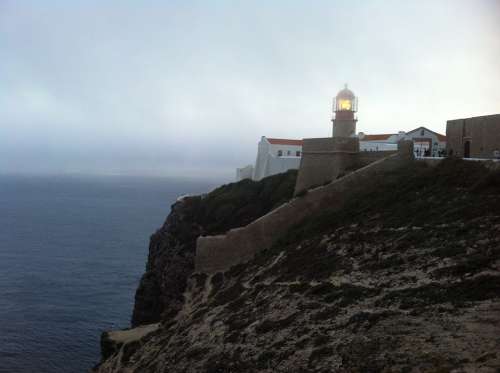 Lighthouse Effect Of Light Sea Port Nature