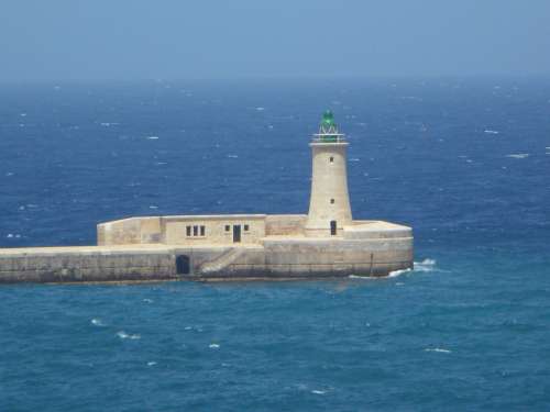 Lighthouse Sea Harbour Entrance Blue