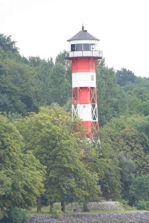 Lighthouse Elbe River Building Germany Landscape