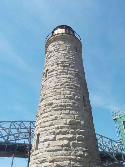 Lighthouse Stone Perspective Sky Burlington