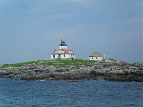 Lighthouse Maine Rocky Historic Coastal Sea New