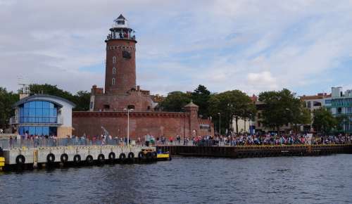 Lighthouse Port Kolobrzeg Poland Baltic Sea Lake